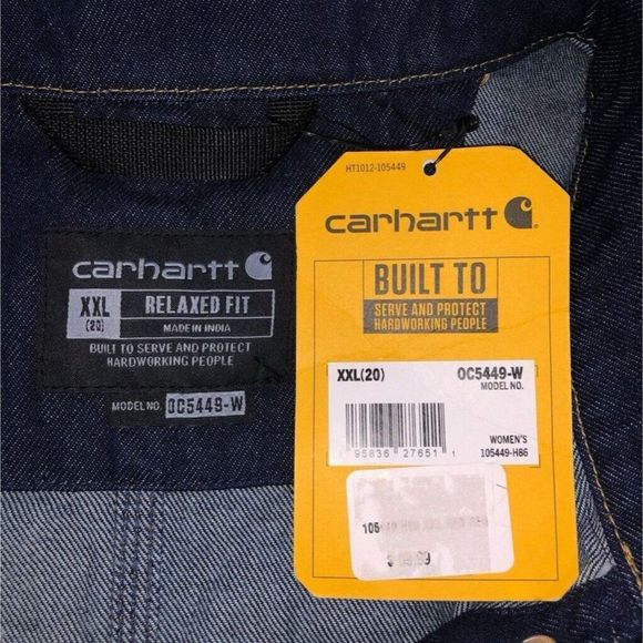 Carhartt Women's Chore Coat Rugged Flex Relaxed Fit Denim Jacket 2XL 105449 NWT - Picture 5 of 9